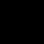 black nine, outline 5, apostrophe mark in black stroke circle